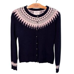 Cambridge Dry Goods Black and Pink Cardigan